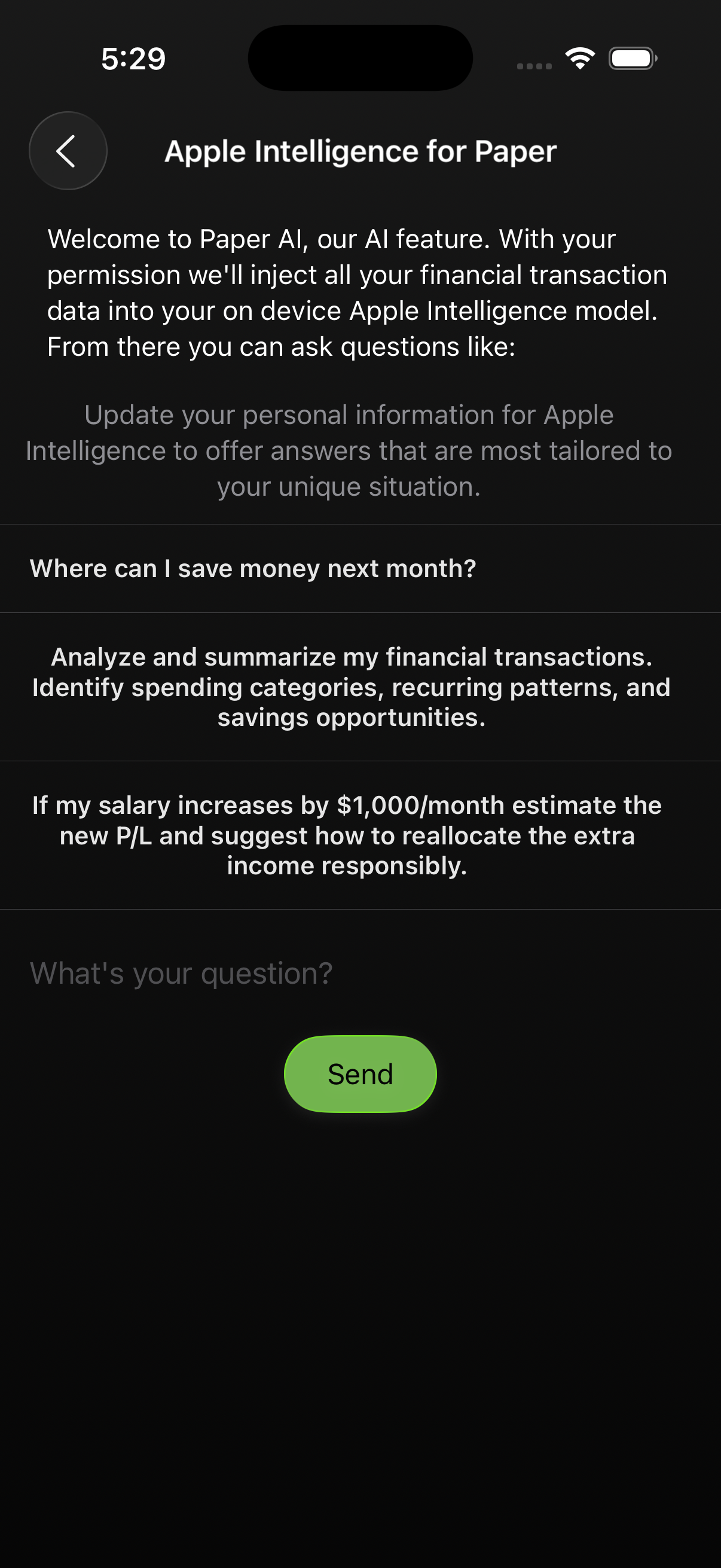 Paper AI insights screenshot